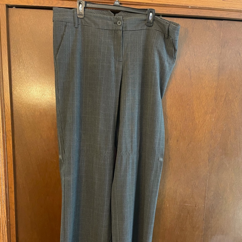 Plaid Gray Work Pants Bootcut - image 1